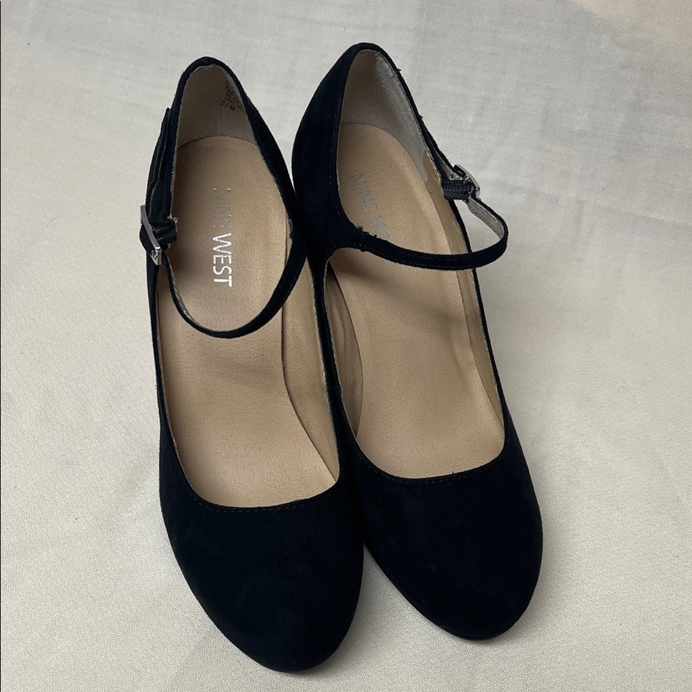 Nine West Black Suede Mary Jane Heels - Picture 13 of 13